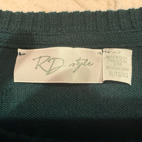 RD Style Teal Green Ribbed Detail Pullover Sweater Cozy Knit Excellent Condition - Picture 6 of 16